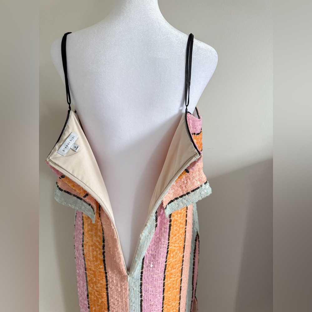 Gianni Bini Pastel Stripe Midi Dress in Pink, Yellow, White - Picture 8 of 13